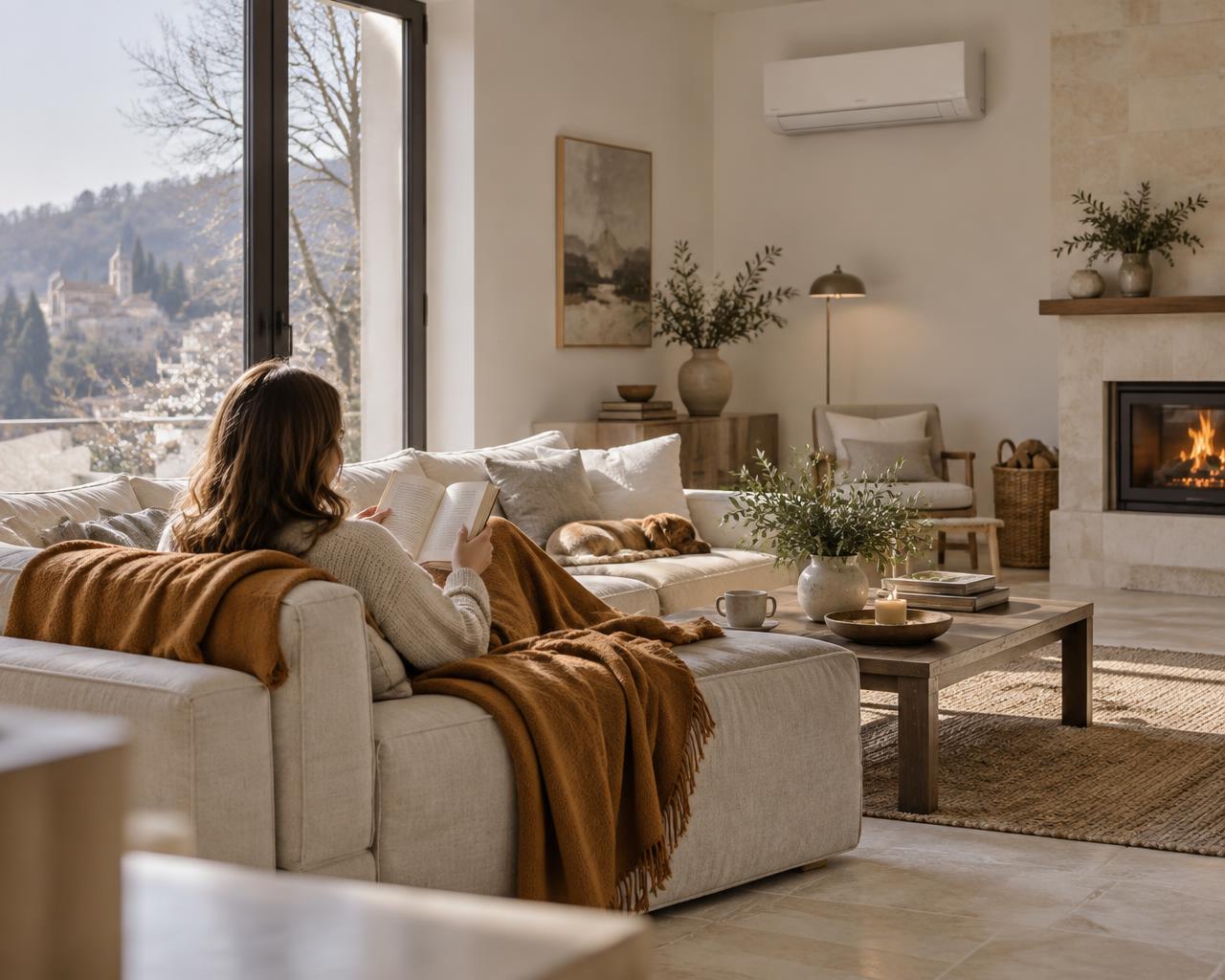 Casa confortevole in inverno con sistema di climatizzazione